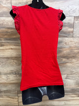 Shein Maternity Eyelet Sleeve Ribbed Nursing Shirt Red sz XL