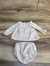 Just One You 2pc Long Sleeve Top & Bloomers Set White sz 18m