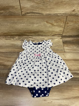 First Impressions Polka Dot Bodysuit Dress White sz 24m