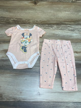 Disney Baby 2pc Minnie Mouse Bodysuit & Pants Pink sz 6-9m