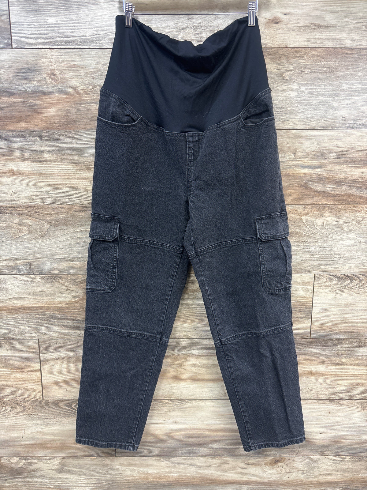 Isabel Maternity Crossover Panel 90s Straight Jeans Black sz 12/Large