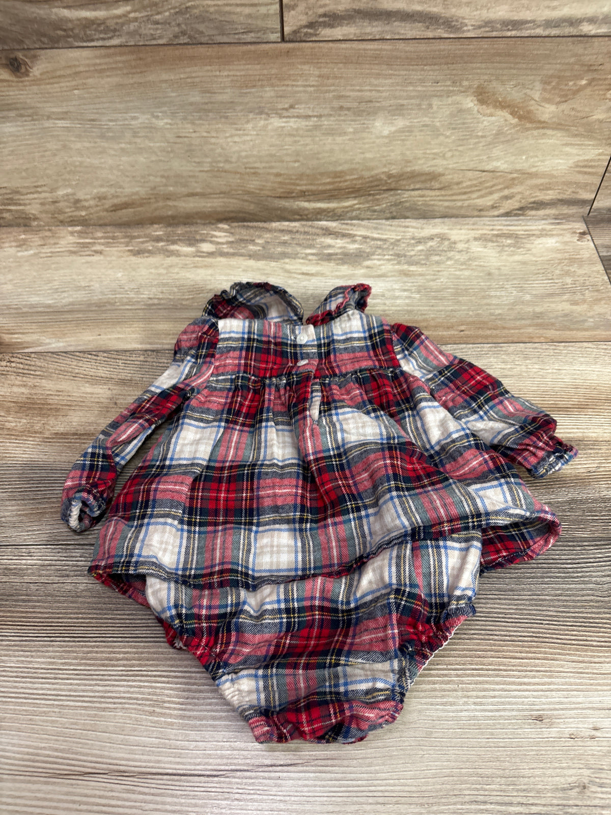 Baby Gap Flannel Bodysuit Dress Red sz 3-6m