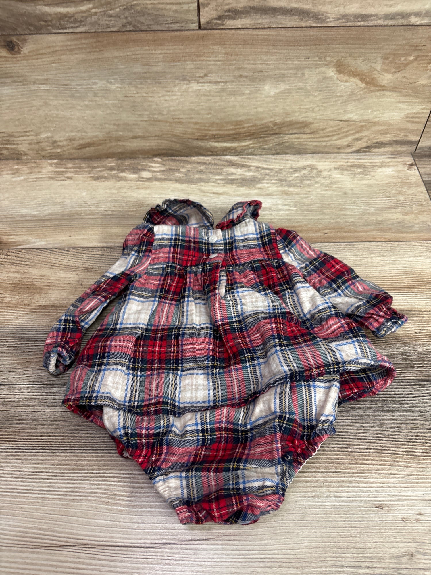 Baby Gap Flannel Bodysuit Dress Red sz 3-6m