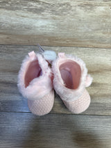 NEW First Steps by Stepping Stones Knit Faux Fur Pom-Pom Botos Pink sz 3/4c