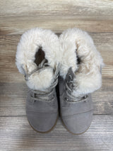 Old Navy Faux-Fur Cuff Lace-Up Winter Boots Grey sz 7c