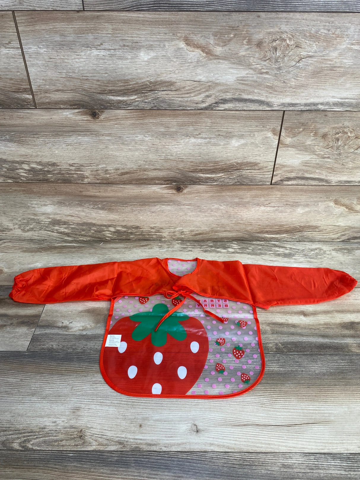 Strawberry Sleeved Bib, Red One Size