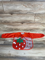 Strawberry Sleeved Bib, Red One Size