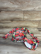 Ruffle Butts 2pc Floral Rashguard Swimsuit Set Navy sz 3T
