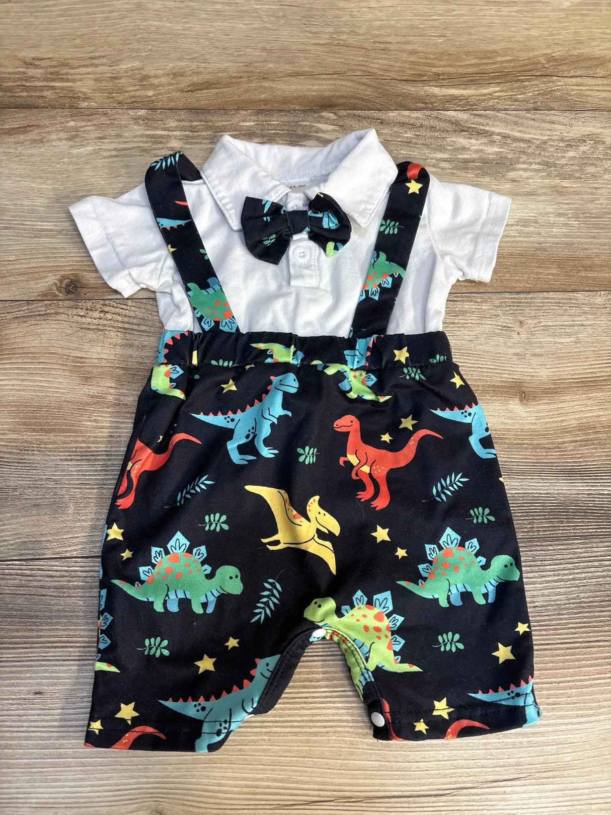 2pc Dinosaur Romper Set White sz 9-12m