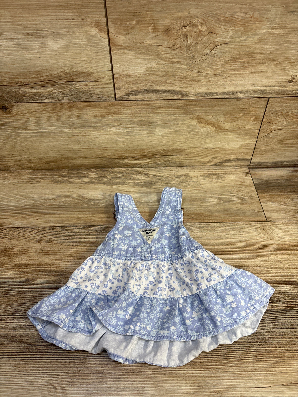 OshKosh Floral Denim Skirtall Blue sz 3m