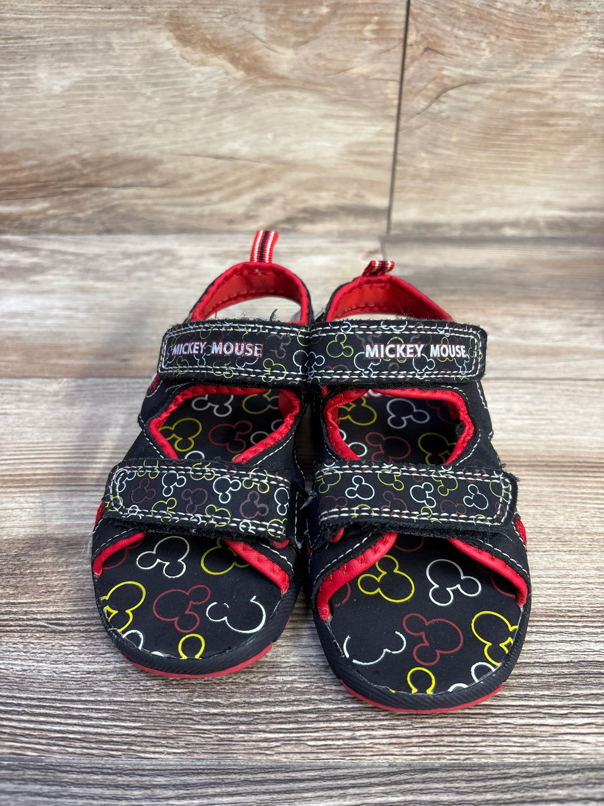 Disney Mickey Mouse Double Strap Sandals Black sz 10c