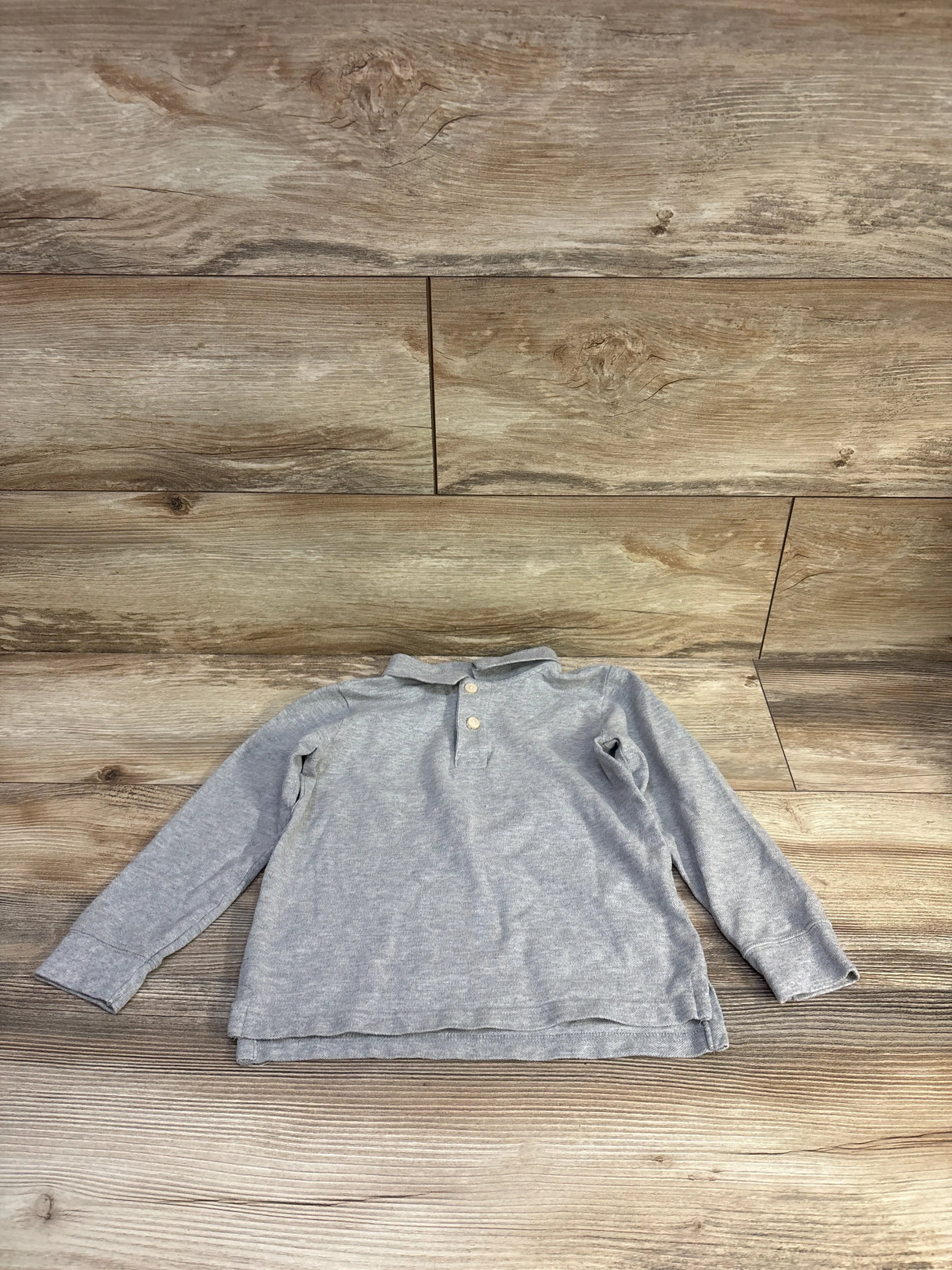 Children's Place Long Sleeve Polo Shirt Grey sz 5T