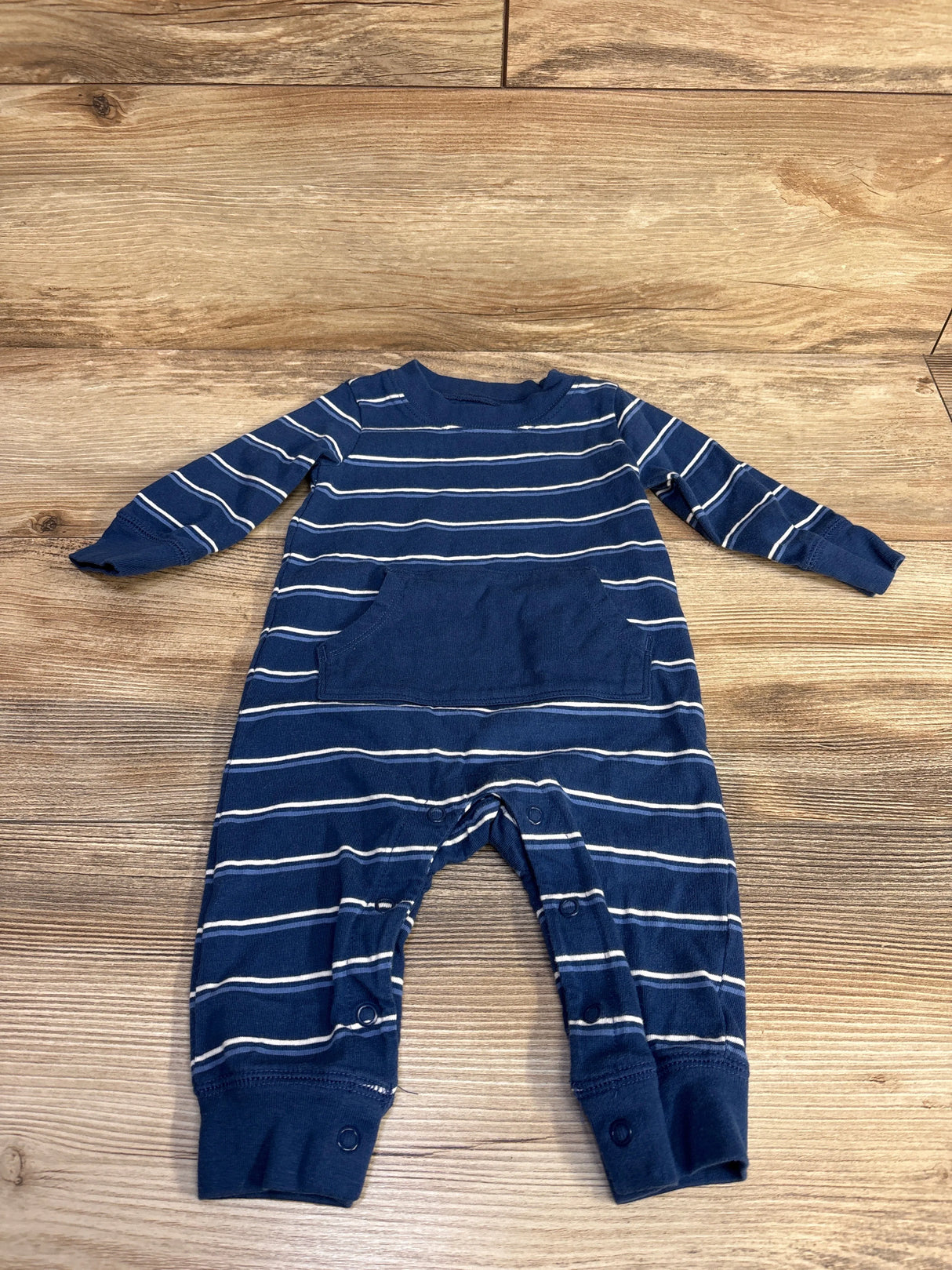 Just One You Striped Coverall Blue sz 6m - Me n Mommy To Be