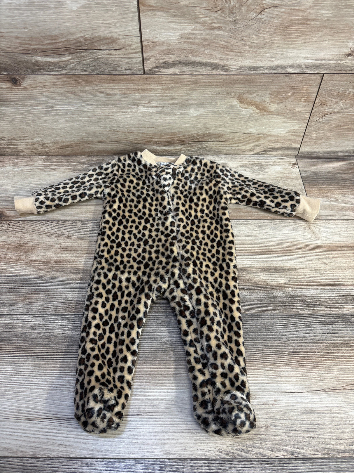 Hudson Baby Plush Leopard Print Blanket Sleeper Brown sz 0-3m