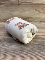 Lifetree Bear Print Bamboo Swaddle Blanket 47x47''