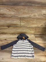NEW Easy Peasy Knit Striped Hooded Shirt Grey sz 18m