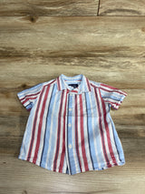 Children's Place Striped Button Up Shirt Blue sz 9-12m