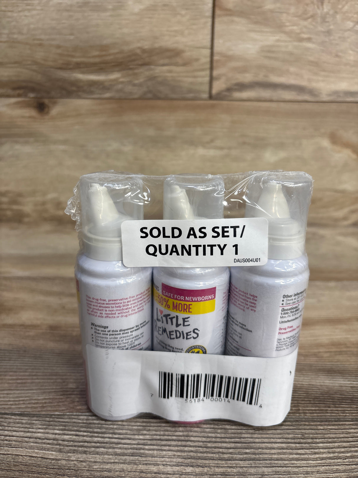 NEW Little Remedies Sterile Saline Mist 3oz 3pk