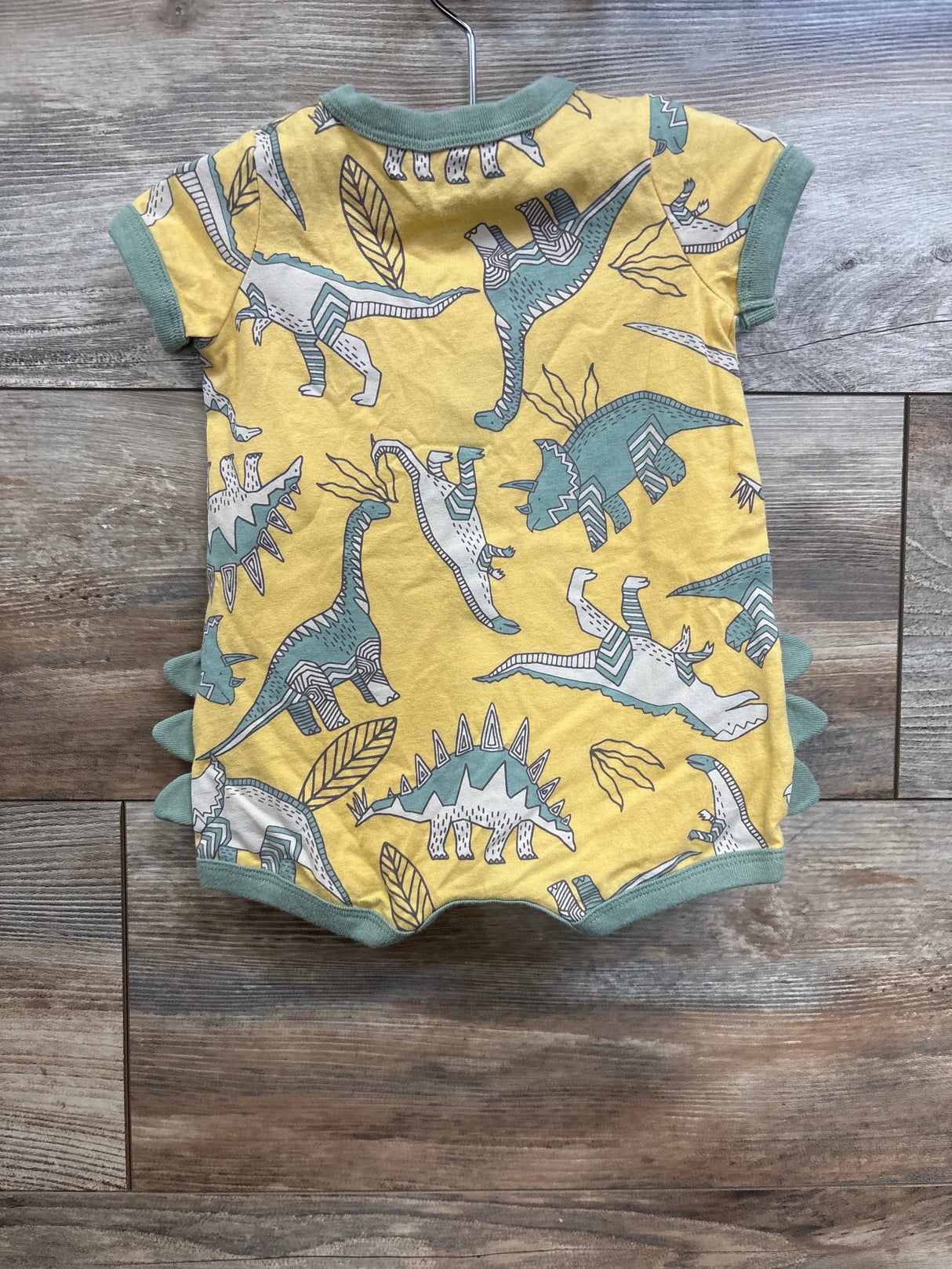 Carter's Button Front Dinosaur Shortie Romper Yellow sz 3m