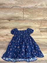 Rare Editions Floral Puff Sleeve Dress Navy sz 5T