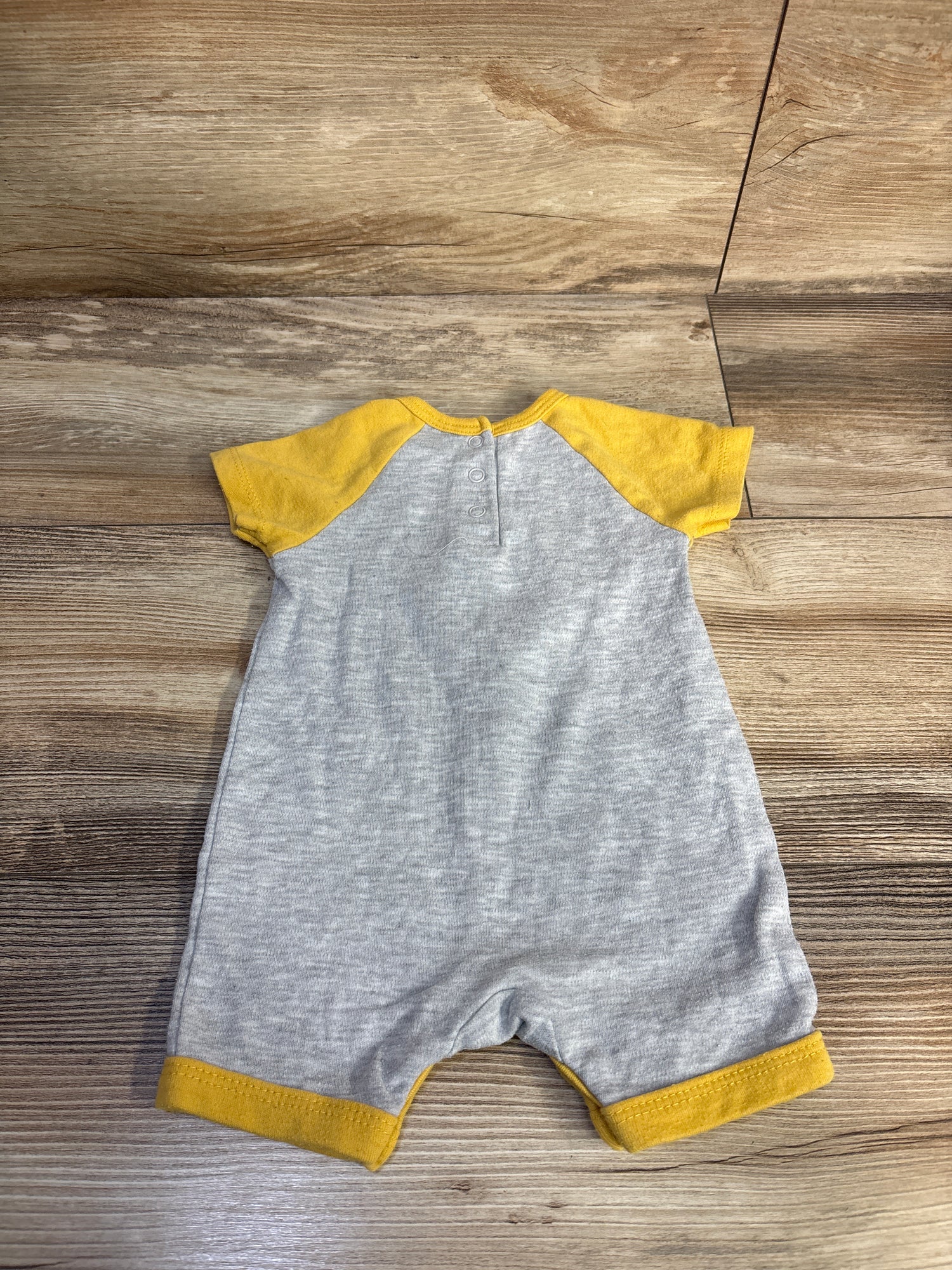 Little Beginnings Embroidered 'Brave Just Like Daddy' Shortie Romper Yellow sz 3-6m