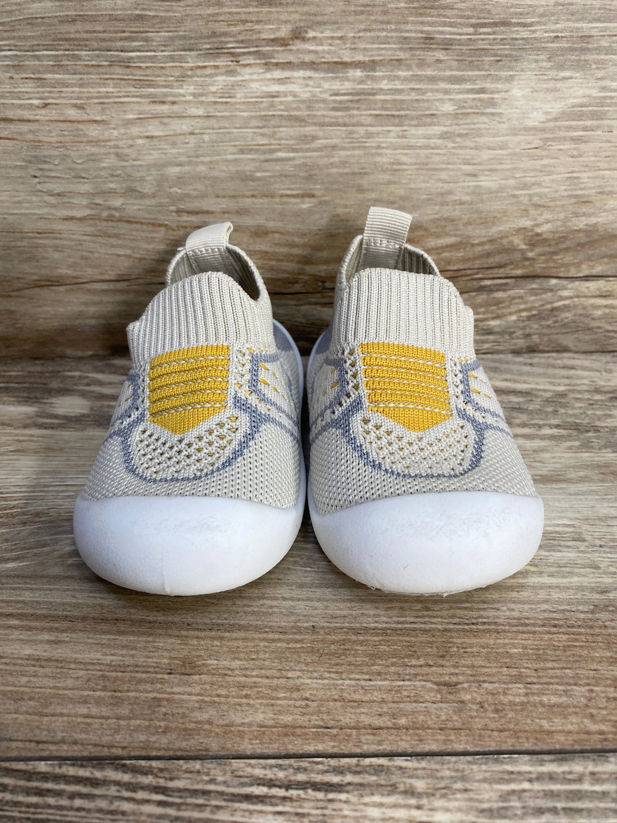 Baby First-Walking Slip-On Sock Sneakers Beige sz 5c