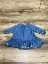 Old Navy Embroidered Heart Peplum Dress Blue sz 18-24m