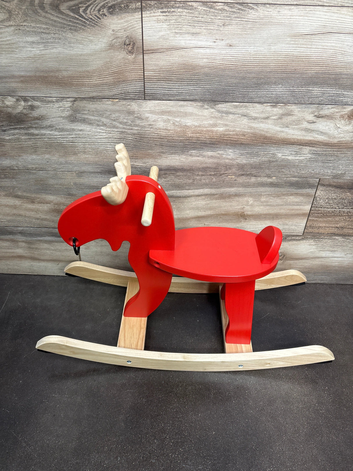 IKEA Ekorre Rocking Moose, Red/Rubberwood
