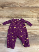 Cat & Jack Star Print Gauze Coverall Purple sz 0-3m