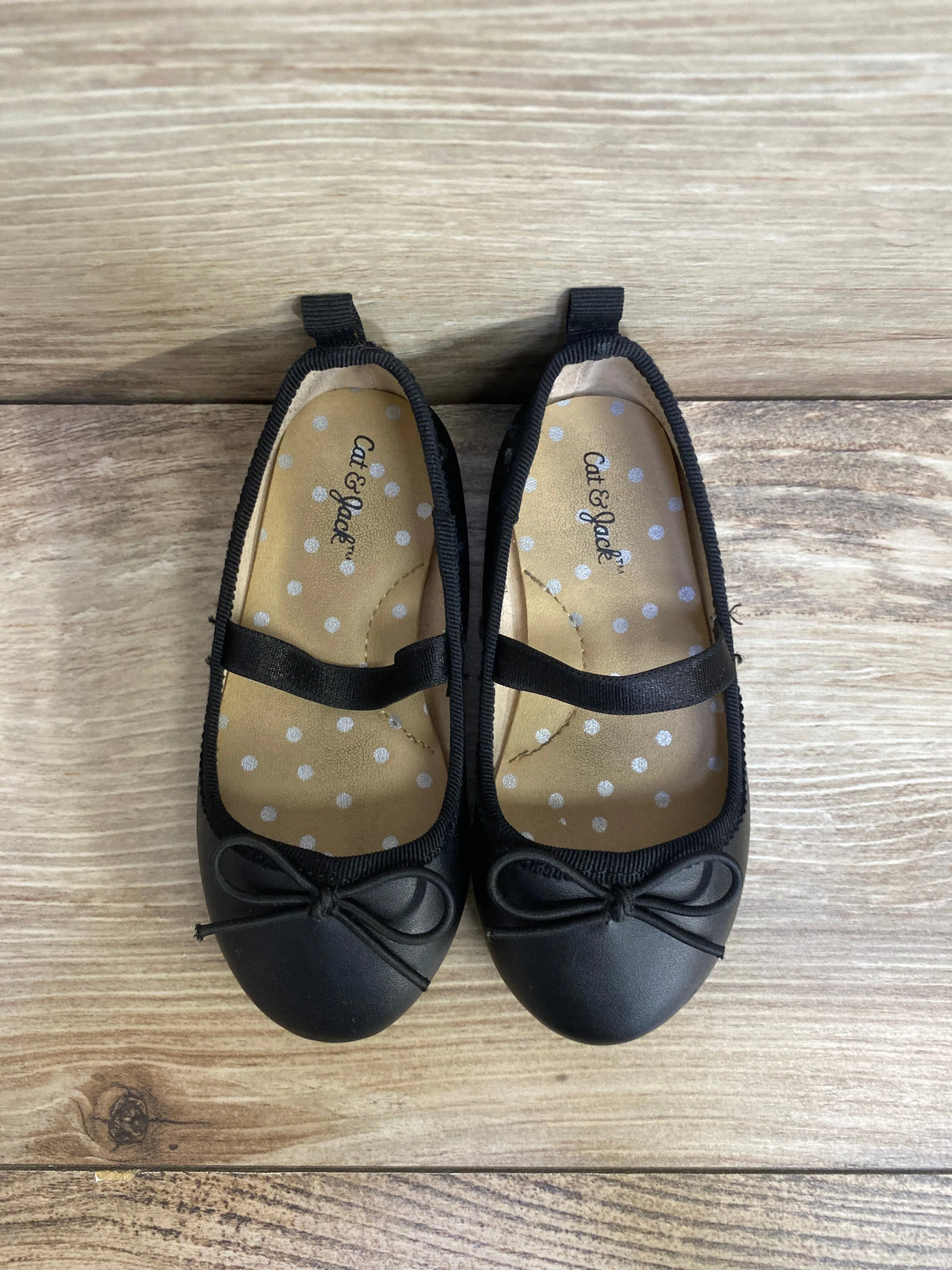 Cat & Jack Nora Slip-On Ballet Flats Black sz 6c