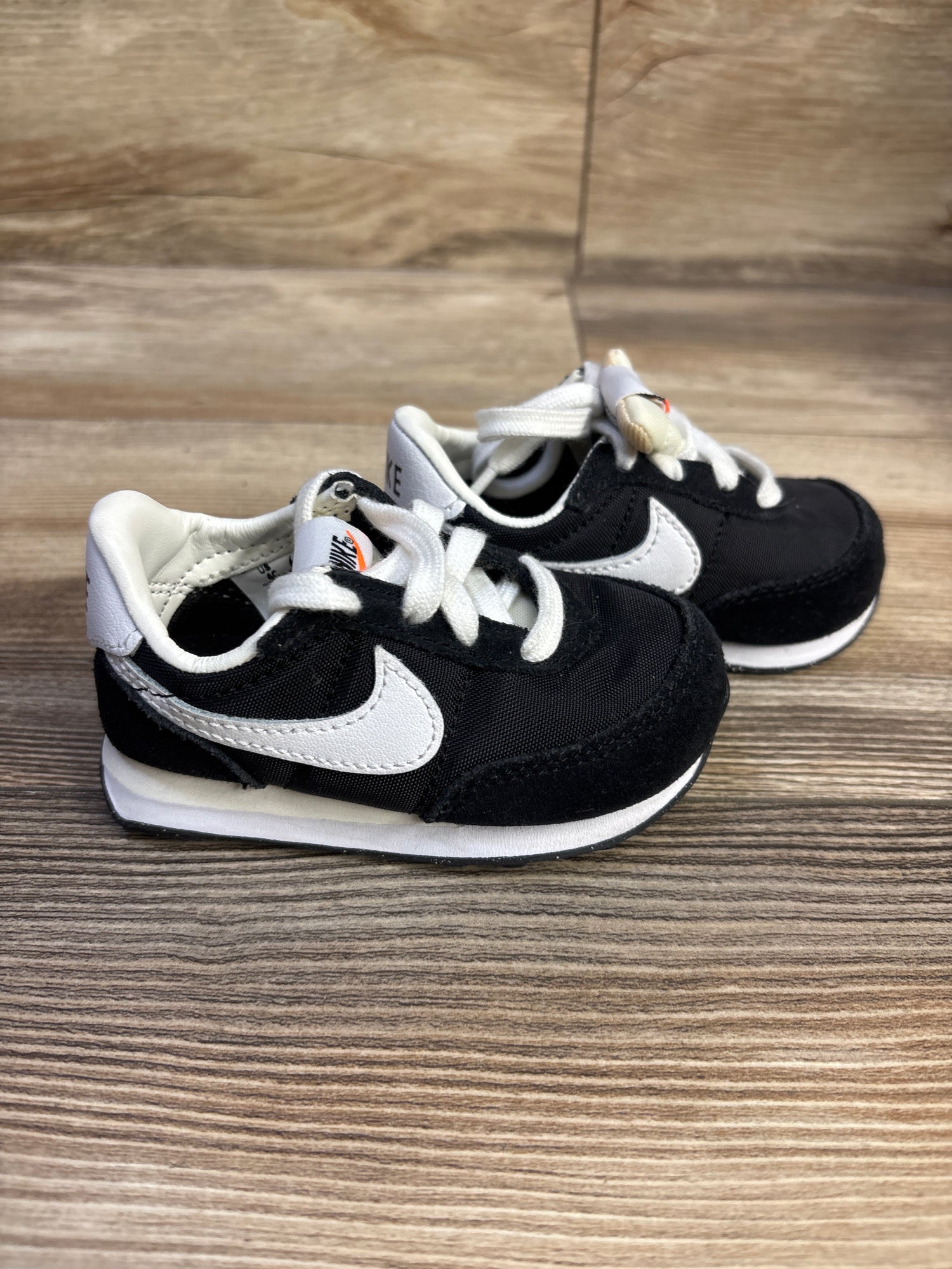 Nike Waffle Trainer 2 TD 'Black White' Sneakers sz 4c