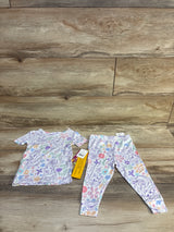 NEW Disney Princess 2pc Viscose Snug Fit Pajama Set White sz 18m