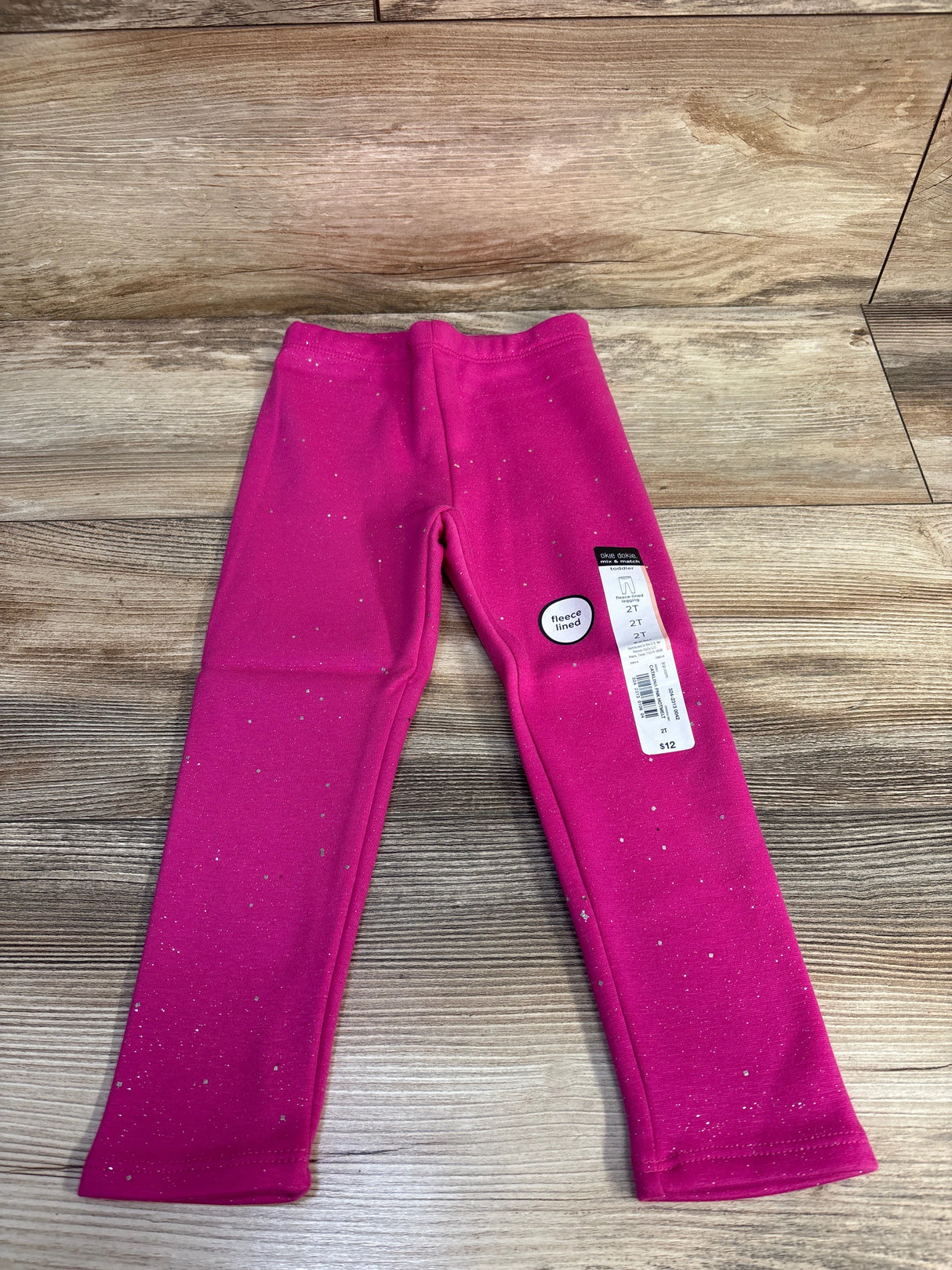 NEW Okie Dokie Catalina Pink Fleece Lined Legging sz 2T