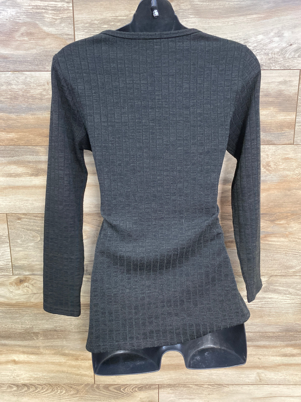 Ekouaer Rib Knit Long Sleeve Shirt Black sz Medium