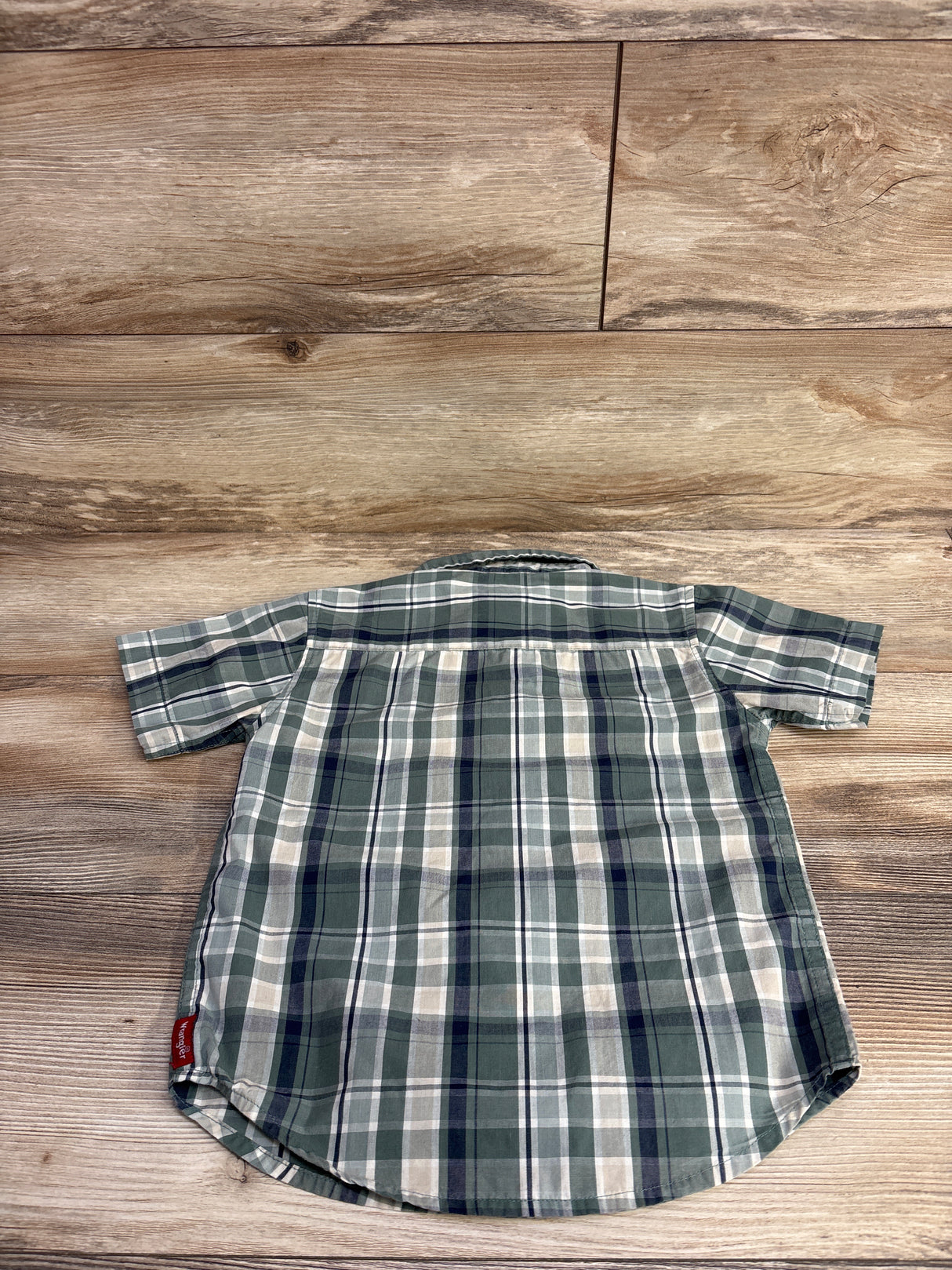 Wrangler Plaid Button Up Shirt Green sz 5T