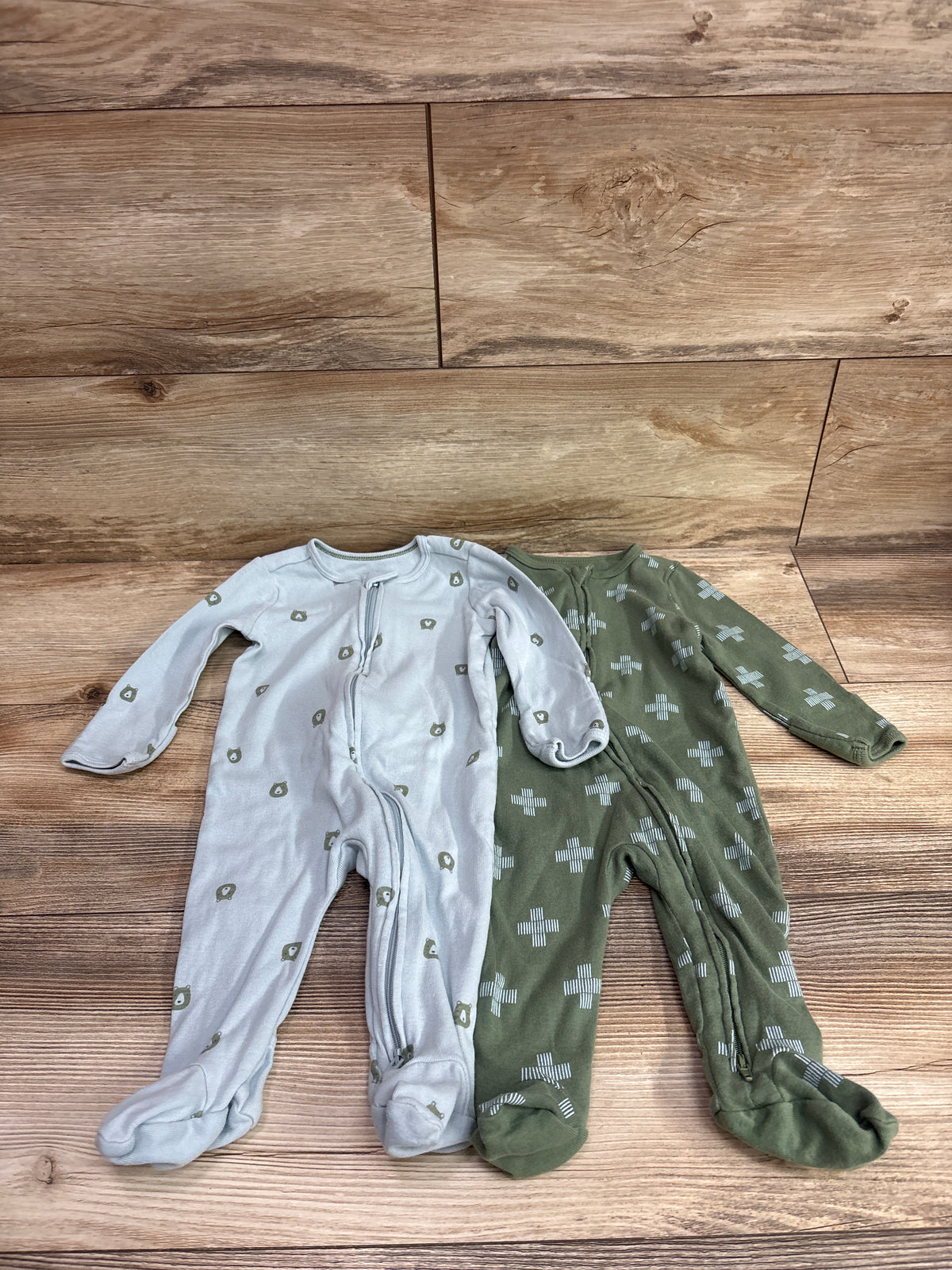 Cloud Island 2pk Sleepers Blue/Green sz 3-6m