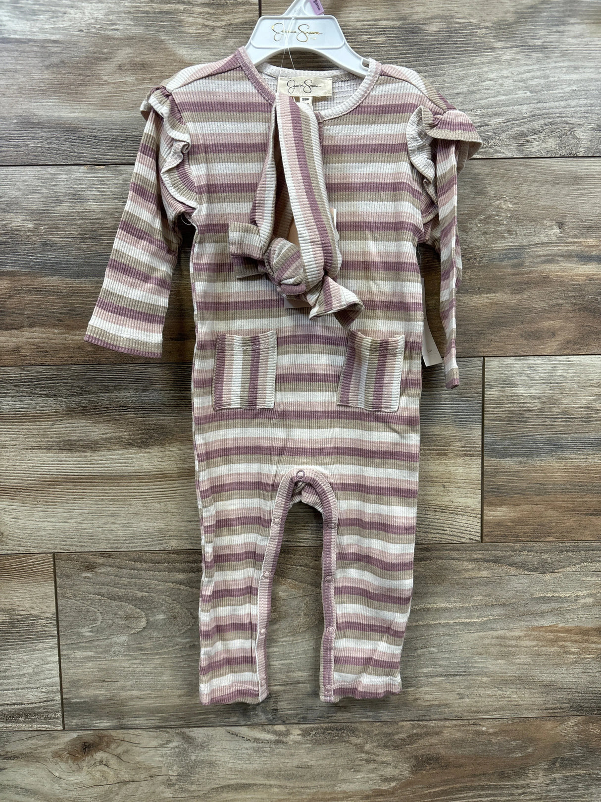 NEW Jessica Simpson Ribbed Striped Coverall Multicolored sz 6-9m