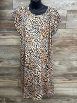 Three Little Tots Leopard Print Labor & Delivery Nursing Hospital Gown sz Sm/Med