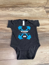 Rabbit Skins EOS Gym Strong Like Daddy Bodysuit Grey sz 6m