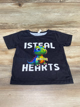 Isteal Hearts Dino Shirt Black sz 2T