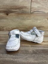 White baby Mary Jane shoes with velcro strap, soft sole, perfect for infants and toddlers