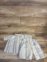 Alex & Jack 2pc Striped Button-Up Shirt & Shorts Set Ivory sz 5T