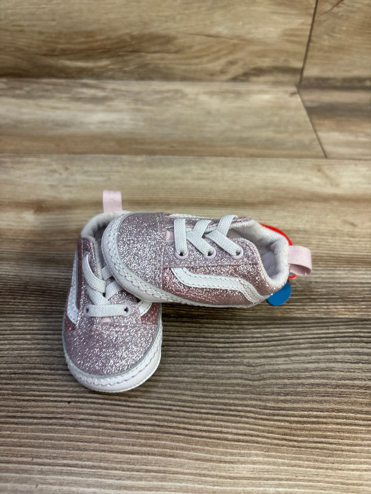NEW Vans Old Skool Crib Shoes Pink Glitter sz 1c