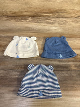 Baby Gap 3pk Organic Cotton Beanies Blue sz 0-3m