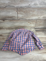 Janie & Jack Plaid Button Up Shirt Coral sz 4T