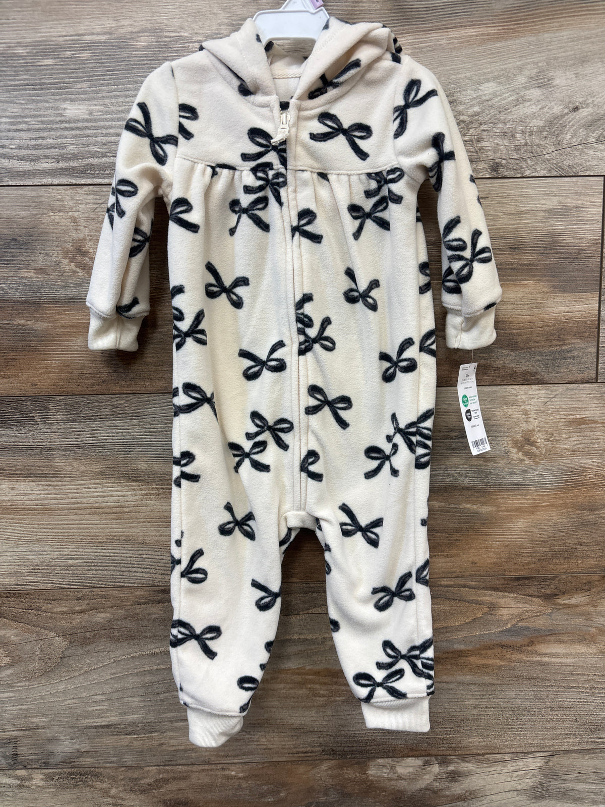 NEW Carter's Fleece Hooded Coverall Cream sz 9m
