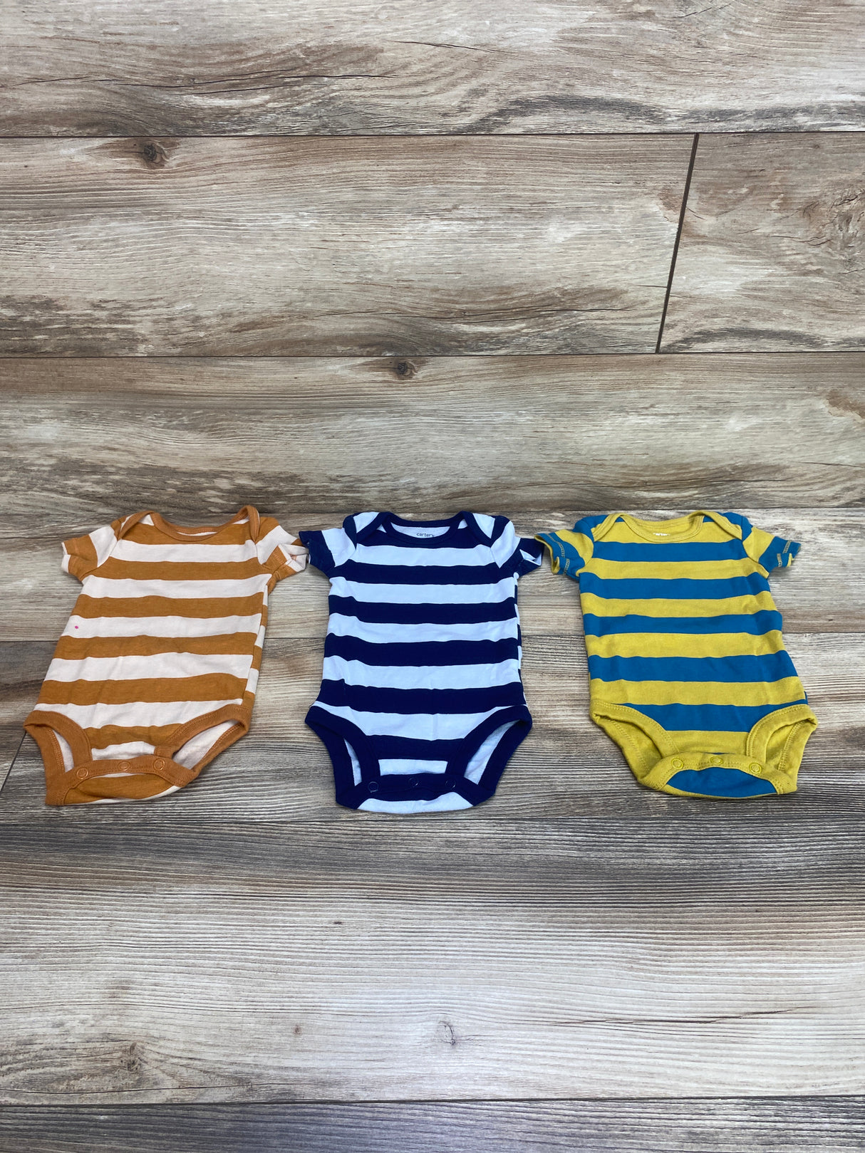 Carter's 3pk Striped Bodysuits Blue sz 3m