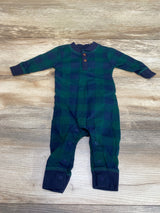 Bundles Henley Plaid Coverall Green sz 0-3m