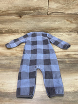 Carter's Plaid Fleece Coverall Blue sz 9m