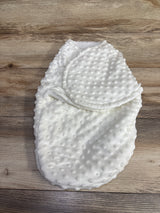 Plush Minky Dot Swaddle White sz 0-9m